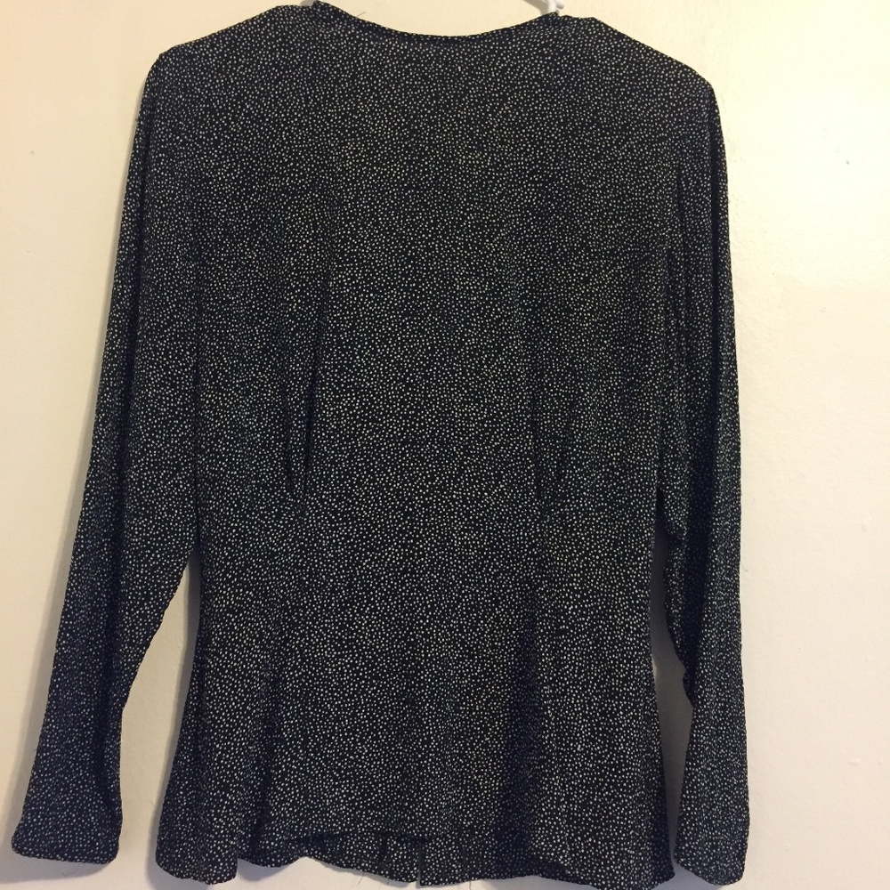 Long sleeved black vintage silk blouse